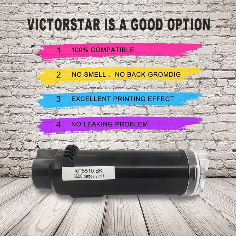 VICTORSTAR 5 Packs Compatible Toner Cartridges 6510 6515ã€Extra High Yieldã€‘ 5500 BK & 4300 Pages CMY for Xerox Phaser 6510 6510n 6510dn 6510dni 6510dnm WorkCentre 6515 6515n 6515dn 6515dni 6515dnm - Image 4